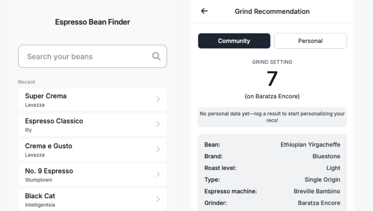 Espresso Grind Guide Screenshot 1