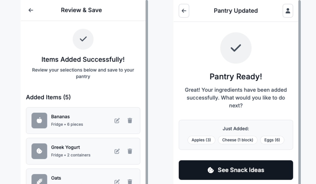Healthy Snack & Drink Matcher Screenshot 1