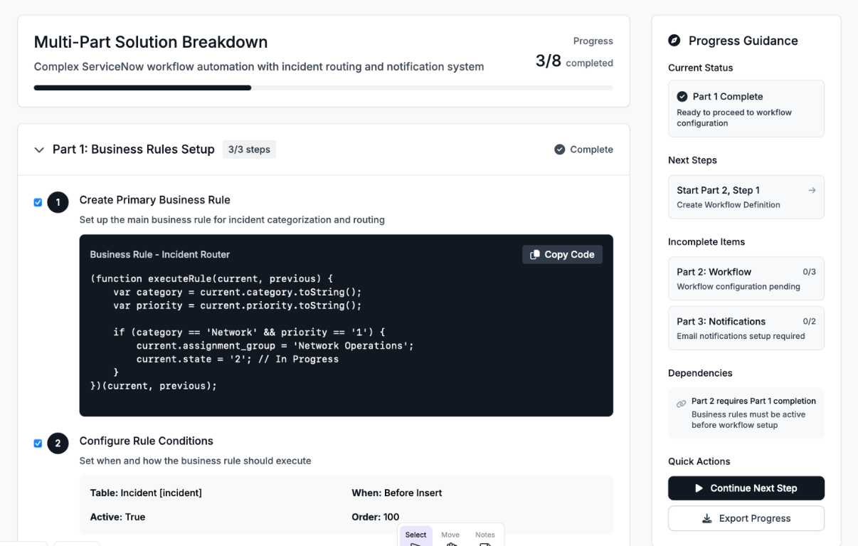 ServiceNow Solution Assistant Screenshot 1