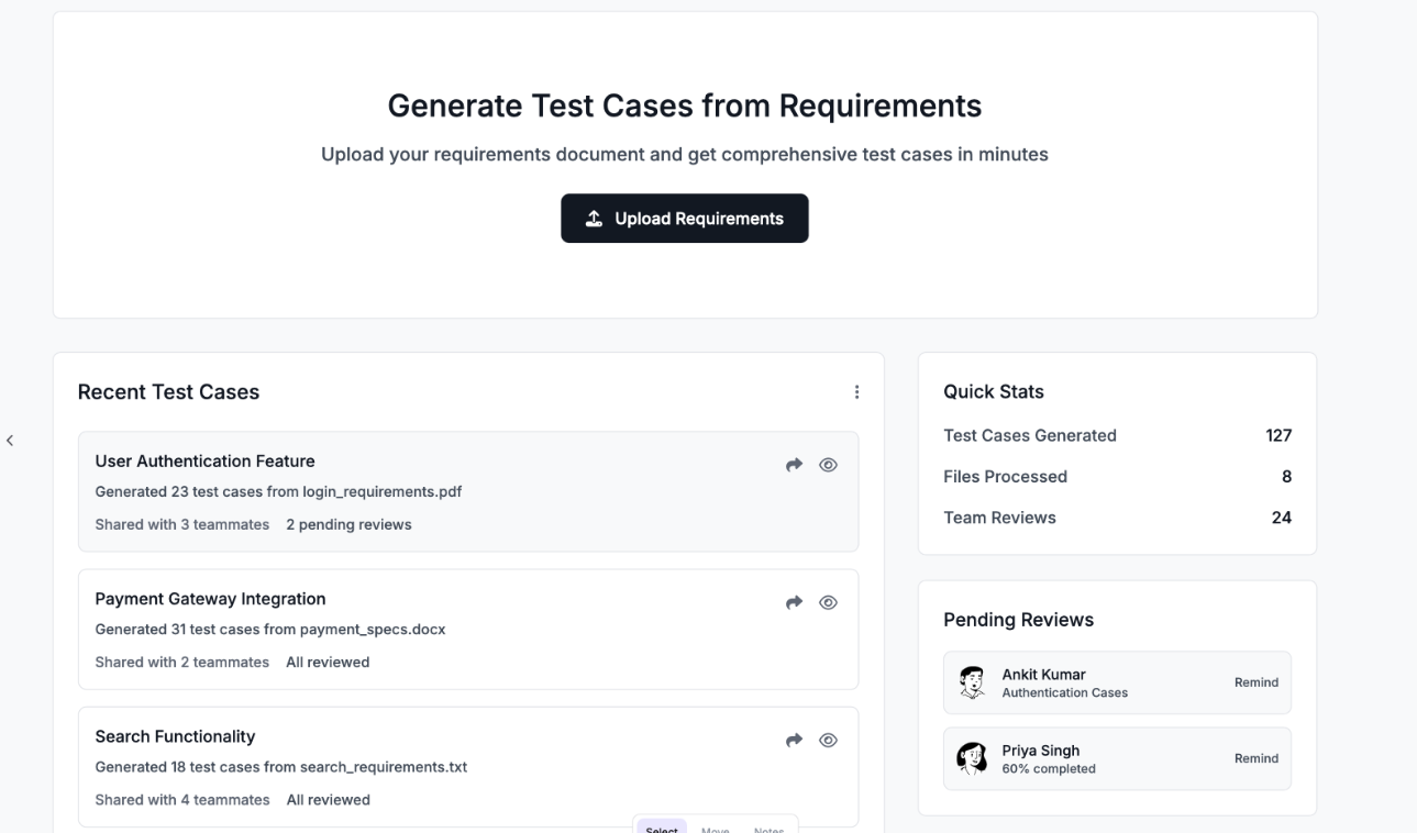 TestCase Genie Screenshot 1